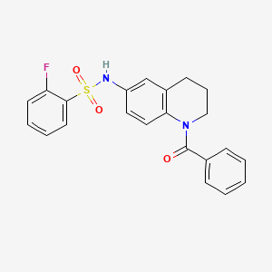N-(1-benzoyl-1,2,3,4-tetrahydroquinolin-6-yl)-2-fluorobenzenesulfonamide