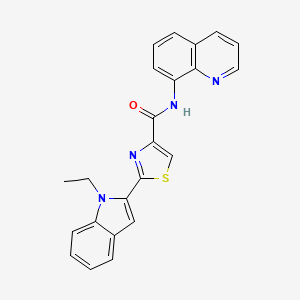 molecular formula C23H18N4OS B2867590 2-(1-ethyl-1H-indol-2-yl)-N-(quinolin-8-yl)thiazole-4-carboxamide CAS No. 1171456-86-2