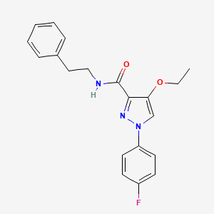 molecular formula C20H20FN3O2 B2867596 4-乙氧基-1-(4-氟苯基)-N-苯乙基-1H-吡唑-3-甲酰胺 CAS No. 1170877-81-2