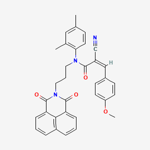 molecular formula C34H29N3O4 B2867617 (Z)-2-Cyano-N-(2,4-dimethylphenyl)-N-[3-(1,3-dioxobenzo[de]isoquinolin-2-yl)propyl]-3-(4-methoxyphenyl)prop-2-enamide CAS No. 325746-34-7