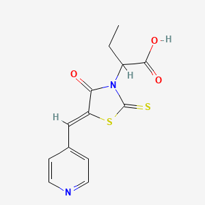 molecular formula C13H12N2O3S2 B2867621 (Z)-2-(4-氧代-5-(吡啶-4-亚甲基)-2-硫代噻唑烷-3-基)丁酸 CAS No. 612802-57-0