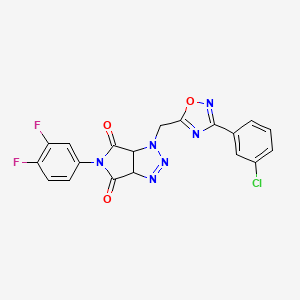 1-((3-(3-chlorophenyl)-1,2,4-oxadiazol-5-yl)methyl)-5-(3,4-difluorophenyl)-1,6a-dihydropyrrolo[3,4-d][1,2,3]triazole-4,6(3aH,5H)-dione