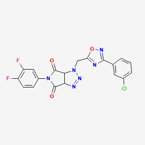 molecular formula C19H11ClF2N6O3 B2867622 1-((3-(3-chlorophenyl)-1,2,4-oxadiazol-5-yl)methyl)-5-(3,4-difluorophenyl)-1,6a-dihydropyrrolo[3,4-d][1,2,3]triazole-4,6(3aH,5H)-dione CAS No. 1206985-39-8