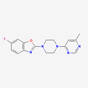 molecular formula C16H16FN5O B2867623 6-Fluoro-2-[4-(6-methylpyrimidin-4-yl)piperazin-1-yl]-1,3-benzoxazole CAS No. 2380171-79-7
