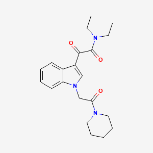 molecular formula C21H27N3O3 B2867626 N,N-二乙基-2-氧代-2-[1-(2-氧代-2-哌啶-1-基乙基)吲哚-3-基]乙酰胺 CAS No. 872857-84-6