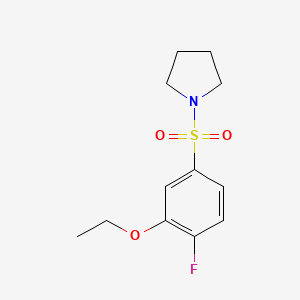 molecular formula C12H16FNO3S B2867631 1-(3-乙氧基-4-氟苯基)磺酰基吡咯烷 CAS No. 714211-11-7
