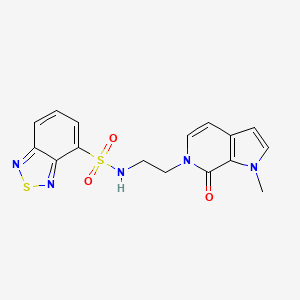 molecular formula C16H15N5O3S2 B2867649 N-(2-(1-methyl-7-oxo-1H-pyrrolo[2,3-c]pyridin-6(7H)-yl)ethyl)benzo[c][1,2,5]thiadiazole-4-sulfonamide CAS No. 2034422-39-2