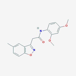 molecular formula C18H18N2O4 B286765 N-(2,4-dimethoxyphenyl)-2-(5-methyl-1,2-benzisoxazol-3-yl)acetamide 
