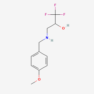 molecular formula C11H14F3NO2 B2867654 1,1,1-Trifluoro-3-((4-methoxybenzyl)amino)propan-2-ol CAS No. 1456421-08-1