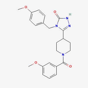 molecular formula C23H26N4O4 B2867656 5-[1-(3-methoxybenzoyl)piperidin-4-yl]-4-(4-methoxybenzyl)-2,4-dihydro-3H-1,2,4-triazol-3-one CAS No. 1775380-37-4