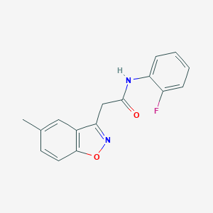 molecular formula C16H13FN2O2 B286766 N-(2-fluorophenyl)-2-(5-methyl-1,2-benzisoxazol-3-yl)acetamide 