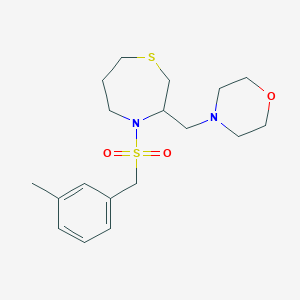 molecular formula C18H28N2O3S2 B2867660 4-((4-((3-Methylbenzyl)sulfonyl)-1,4-thiazepan-3-yl)methyl)morpholine CAS No. 1426314-74-0