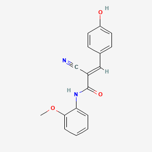 molecular formula C17H14N2O3 B2867661 (2E)-2-cyano-3-(4-hydroxyphenyl)-N-(2-methoxyphenyl)prop-2-enamide CAS No. 359587-27-2