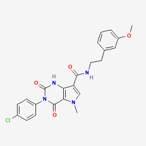 molecular formula C23H21ClN4O4 B2867663 3-(4-chlorophenyl)-N-(3-methoxyphenethyl)-5-methyl-2,4-dioxo-2,3,4,5-tetrahydro-1H-pyrrolo[3,2-d]pyrimidine-7-carboxamide CAS No. 921575-83-9