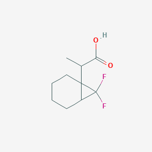 molecular formula C10H14F2O2 B2867673 2-(7,7-Difluoro-1-bicyclo[4.1.0]heptanyl)propanoic acid CAS No. 2248364-88-5