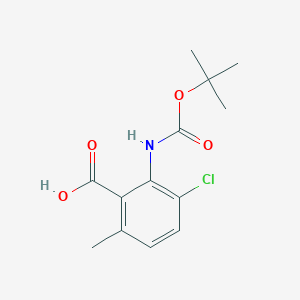 molecular formula C13H16ClNO4 B2867679 3-Chloro-6-methyl-2-[(2-methylpropan-2-yl)oxycarbonylamino]benzoic acid CAS No. 2248415-92-9