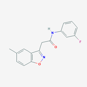 molecular formula C16H13FN2O2 B286768 N-(3-fluorophenyl)-2-(5-methyl-1,2-benzisoxazol-3-yl)acetamide 