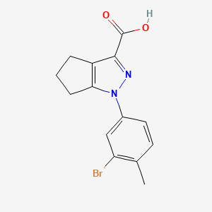 molecular formula C14H13BrN2O2 B2867685 1-(3-bromo-4-methylphenyl)-5,6-dihydro-4H-cyclopenta[c]pyrazole-3-carboxylic acid CAS No. 1406116-53-7