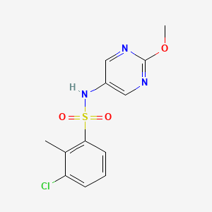 molecular formula C12H12ClN3O3S B2867689 3-氯-N-(2-甲氧基嘧啶-5-基)-2-甲基苯磺酰胺 CAS No. 2309776-56-3