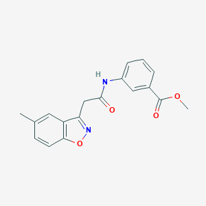 molecular formula C18H16N2O4 B286770 Methyl 3-{[(5-methyl-1,2-benzisoxazol-3-yl)acetyl]amino}benzoate 