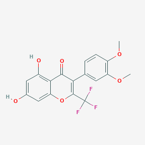 molecular formula C18H13F3O6 B2867702 3-(3,4-Dimethoxyphenyl)-5,7-dihydroxy-2-(trifluoromethyl)chromen-4-one CAS No. 610758-69-5