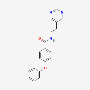 molecular formula C19H17N3O2 B2867703 4-phenoxy-N-(2-(pyrimidin-5-yl)ethyl)benzamide CAS No. 2034481-97-3