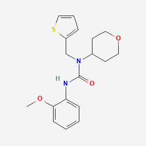 molecular formula C18H22N2O3S B2867704 3-(2-methoxyphenyl)-1-(tetrahydro-2H-pyran-4-yl)-1-(thiophen-2-ylmethyl)urea CAS No. 1797605-22-1