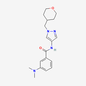 3-(dimethylamino)-N-(1-((tetrahydro-2H-pyran-4-yl)methyl)-1H-pyrazol-4-yl)benzamide