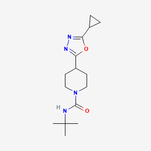 N-(tert-butyl)-4-(5-cyclopropyl-1,3,4-oxadiazol-2-yl)piperidine-1-carboxamide
