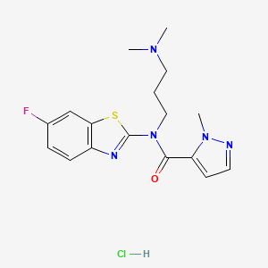 molecular formula C17H21ClFN5OS B2867713 N-(3-(二甲氨基)丙基)-N-(6-氟苯并[d]噻唑-2-基)-1-甲基-1H-吡唑-5-甲酰胺盐酸盐 CAS No. 1189647-44-6