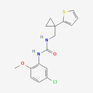 molecular formula C16H17ClN2O2S B2867714 1-(5-氯-2-甲氧基苯基)-3-((1-(噻吩-2-基)环丙基)甲基)脲 CAS No. 1209290-87-8