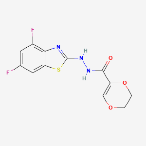 N'-(4,6-difluorobenzo[d]thiazol-2-yl)-5,6-dihydro-1,4-dioxine-2-carbohydrazide