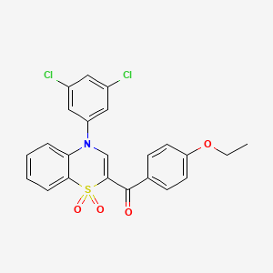 molecular formula C23H17Cl2NO4S B2867717 [4-(3,5-二氯苯基)-1,1-二氧化-4H-1,4-苯并噻嗪-2-基](4-乙氧苯基)甲苯酮 CAS No. 1114852-74-2