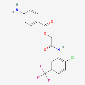 molecular formula C16H12ClF3N2O3 B2867737 2-{[2-Chloro-5-(trifluoromethyl)phenyl]amino}-2-oxoethyl 4-aminobenzoate CAS No. 931259-26-6