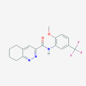 molecular formula C17H16F3N3O2 B2867743 N-[2-methoxy-5-(trifluoromethyl)phenyl]-5,6,7,8-tetrahydrocinnoline-3-carboxamide CAS No. 2415462-51-8