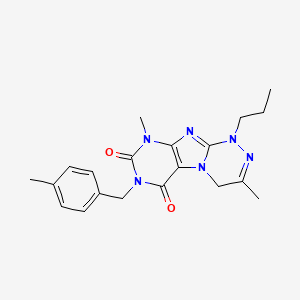 molecular formula C20H24N6O2 B2867754 3,9-dimethyl-7-[(4-methylphenyl)methyl]-1-propyl-1H,4H,6H,7H,8H,9H-[1,2,4]triazino[4,3-g]purine-6,8-dione CAS No. 919028-94-7