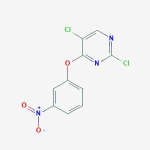 molecular formula C10H5Cl2N3O3 B2867756 2,5-二氯-4-(3-硝基苯氧基)嘧啶 CAS No. 76661-24-0