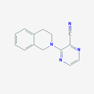 molecular formula C14H12N4 B2867759 3-(3,4-二氢异喹啉-2(1H)-基)吡嗪-2-腈 CAS No. 1272293-75-0