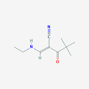 molecular formula C10H16N2O B2867760 (2E)-2-(ethylaminomethylidene)-4,4-dimethyl-3-oxopentanenitrile CAS No. 866152-36-5