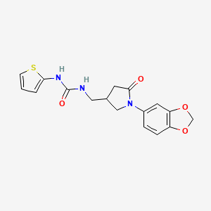 1-((1-(Benzo[d][1,3]dioxol-5-yl)-5-oxopyrrolidin-3-yl)methyl)-3-(thiophen-2-yl)urea