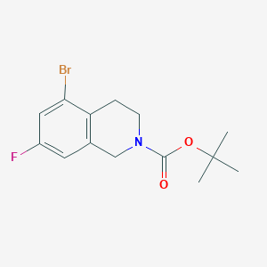 molecular formula C14H17BrFNO2 B2867771 叔丁基 5-溴-7-氟-3,4-二氢-1H-异喹啉-2-甲酸酯 CAS No. 2361643-95-8