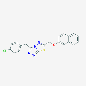 molecular formula C21H15ClN4OS B286778 [3-(4-Chlorobenzyl)[1,2,4]triazolo[3,4-b][1,3,4]thiadiazol-6-yl]methyl 2-naphthyl ether 