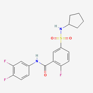 5-(cyclopentylsulfamoyl)-N-(3,4-difluorophenyl)-2-fluorobenzamide