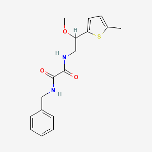 molecular formula C17H20N2O3S B2867787 N1-benzyl-N2-(2-methoxy-2-(5-methylthiophen-2-yl)ethyl)oxalamide CAS No. 1448125-12-9