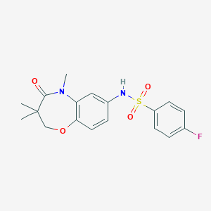 4-fluoro-N-(3,3,5-trimethyl-4-oxo-2,3,4,5-tetrahydrobenzo[b][1,4]oxazepin-7-yl)benzenesulfonamide