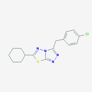 molecular formula C16H17ClN4S B286779 3-(4-Chlorobenzyl)-6-cyclohexyl[1,2,4]triazolo[3,4-b][1,3,4]thiadiazole 
