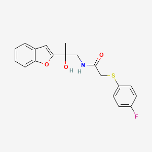 N-(2-(benzofuran-2-yl)-2-hydroxypropyl)-2-((4-fluorophenyl)thio)acetamide