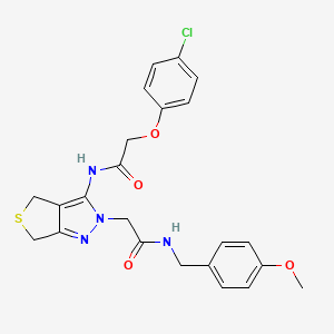 2-(4-chlorophenoxy)-N-(2-(2-((4-methoxybenzyl)amino)-2-oxoethyl)-4,6-dihydro-2H-thieno[3,4-c]pyrazol-3-yl)acetamide