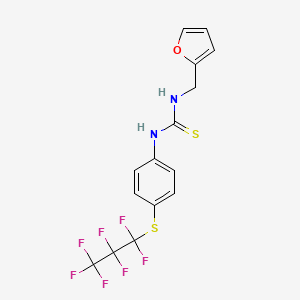 molecular formula C15H11F7N2OS2 B2867803 1-(Furan-2-ylmethyl)-3-(4-((perfluoropropyl)thio)phenyl)thiourea CAS No. 304474-87-1