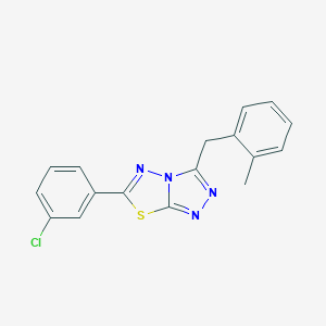 molecular formula C17H13ClN4S B286781 6-(3-Chlorophenyl)-3-(2-methylbenzyl)[1,2,4]triazolo[3,4-b][1,3,4]thiadiazole 